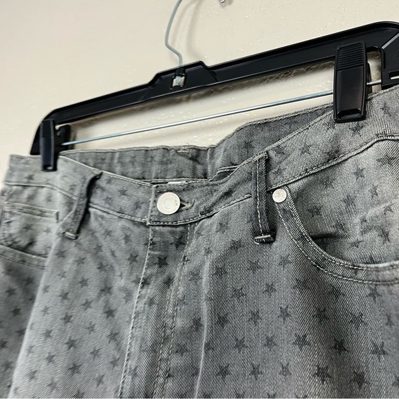 MNG jeans skinny Jeans Dark Gray Stars stretch Jeans novelty mid rise skate Sz14 - Picture 11 of 13